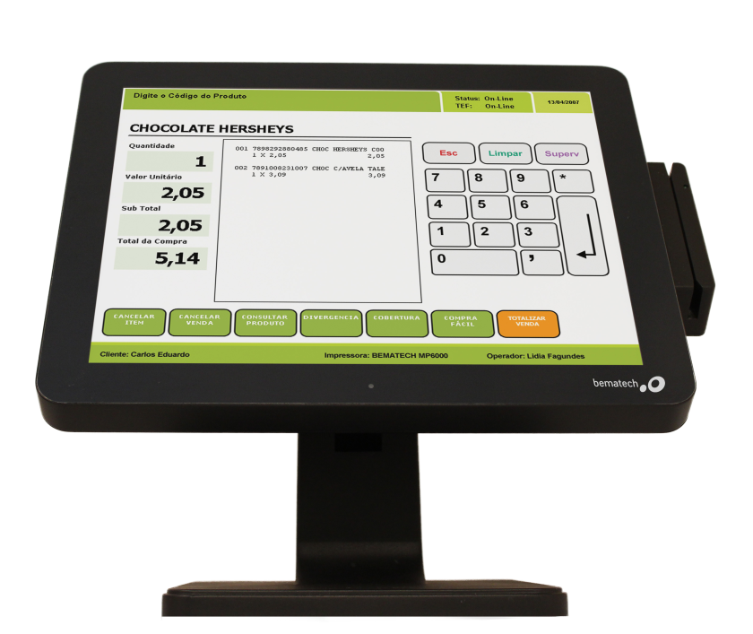 Enhance customer experience at the checkout line with Bematech LE1015 Touch Monitor.